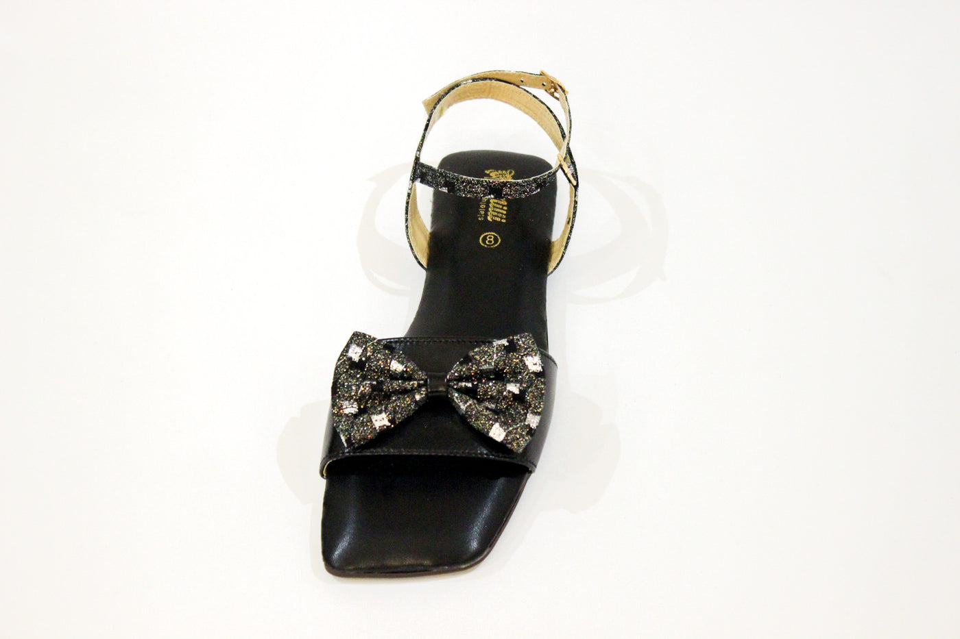 Black Fancy Flat Sandal-3543