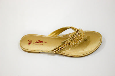 Golden Fancy Flat Slipper-4529
