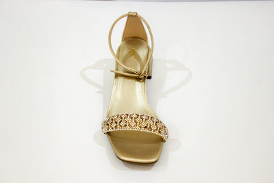 Golden Fancy Heel Sandal-12106
