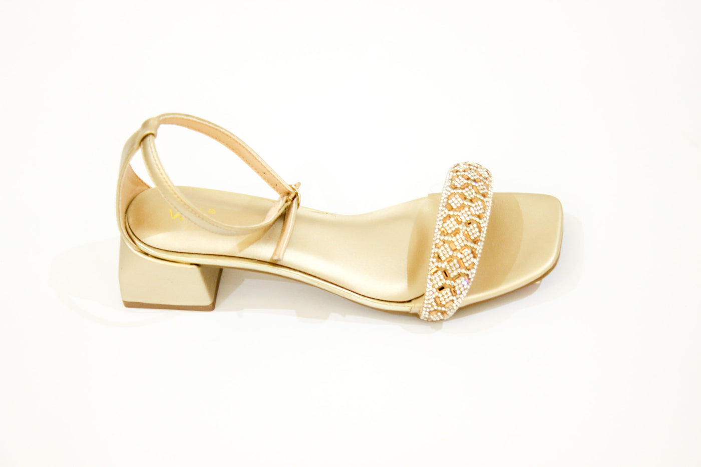 Golden Fancy Heel Sandal-12106