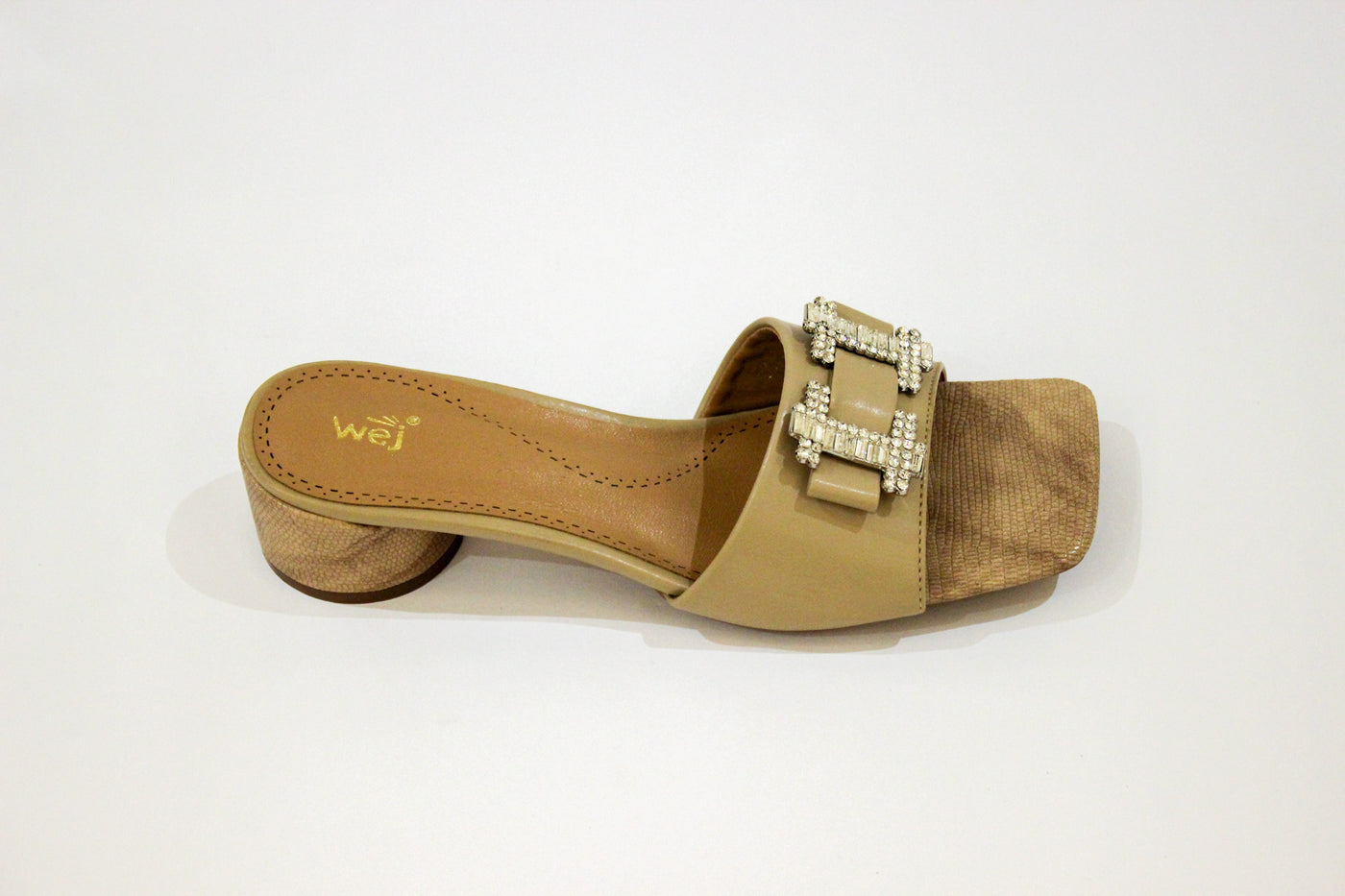 Brown Fancy Circle Heel Slipper-12108