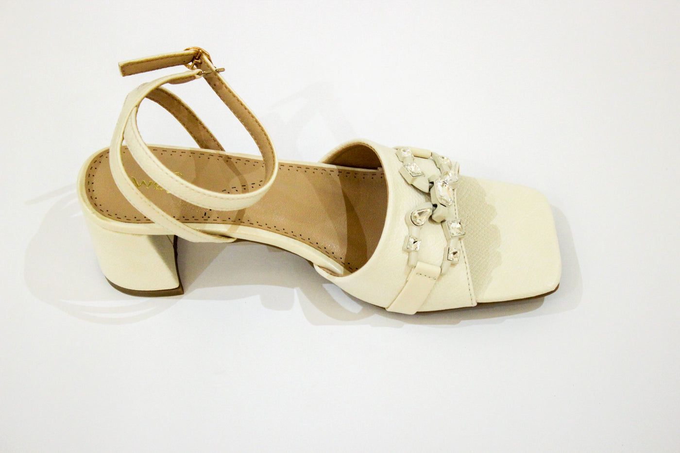 White Block Heel Sandal-12105