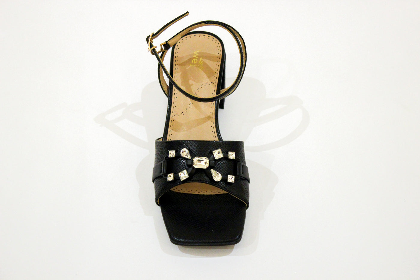 Black Block Heel Sandal-12105