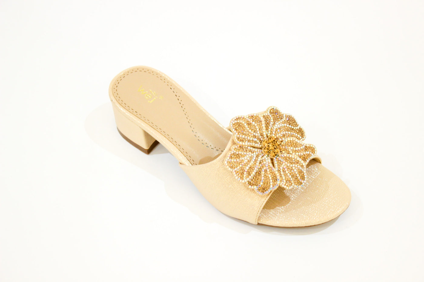 Pink Fancy Block Heel Slipper-12109