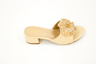 Pink Fancy Block Heel Slipper-12109