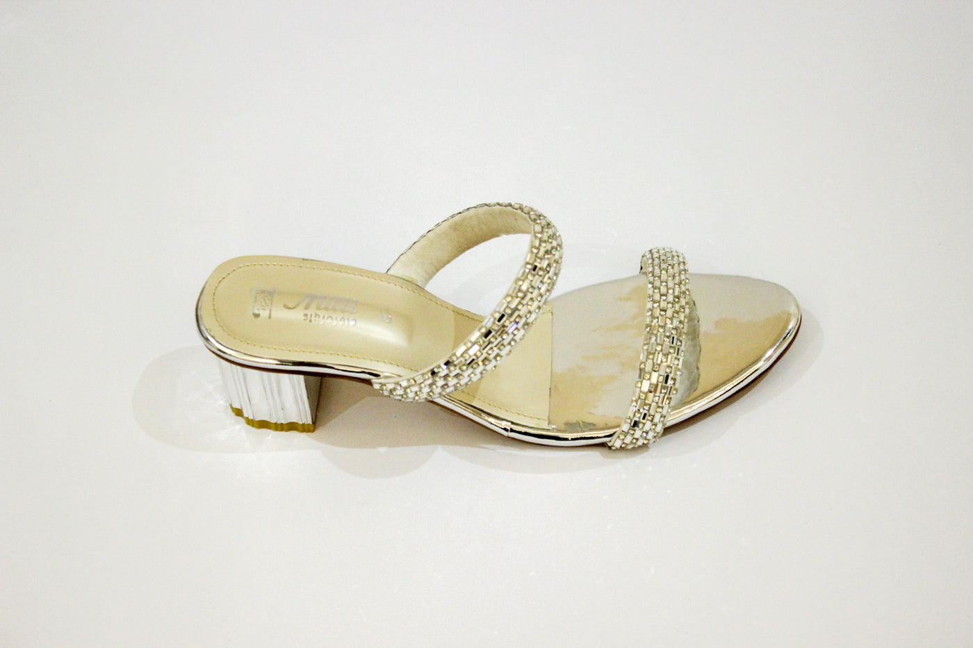 Silver Fancy Heel Slipper-571