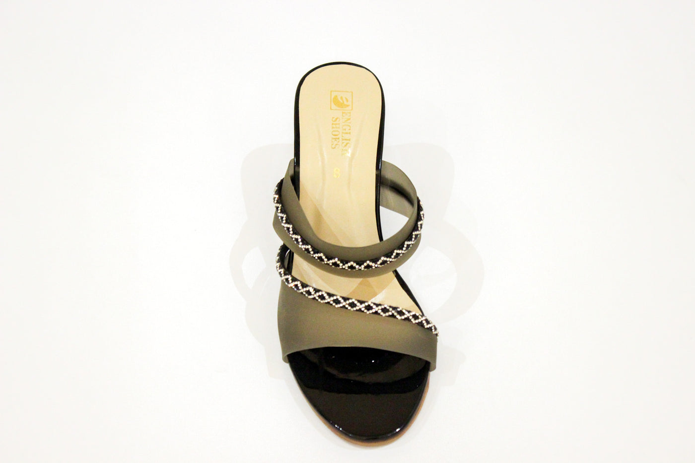 Black Fancy Block Heel Slipper-337