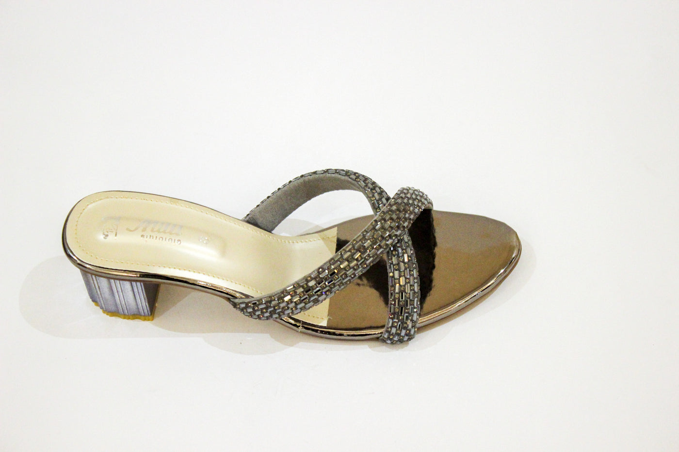 Gray Fancy Heel Slipper-581