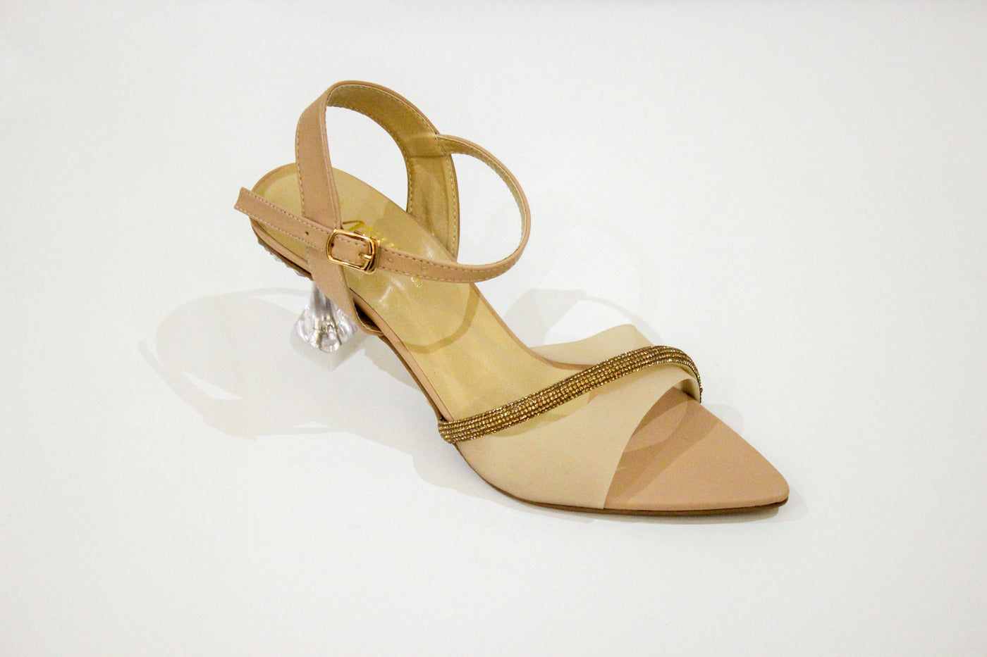 Beige Fancy Heel Sandal-3553