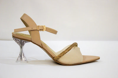 Beige Fancy Heel Sandal-3553