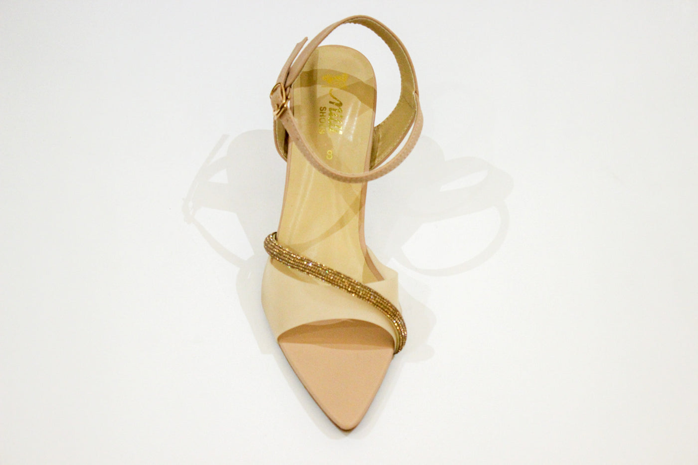 Beige Fancy Heel Sandal-3553