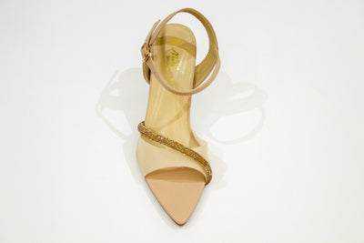 Beige Fancy Heel Sandal-3553
