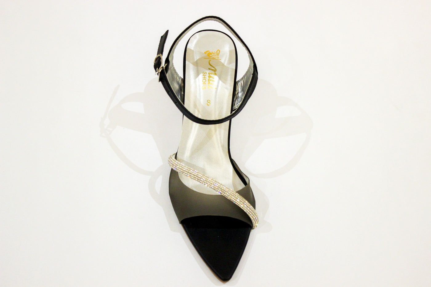 Black Fancy Heel Sandal-3553