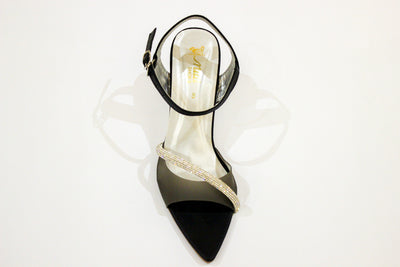 Black Fancy Heel Sandal-3553