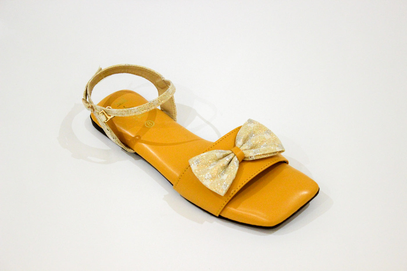 Yellow Fancy Flat Sandal-3543