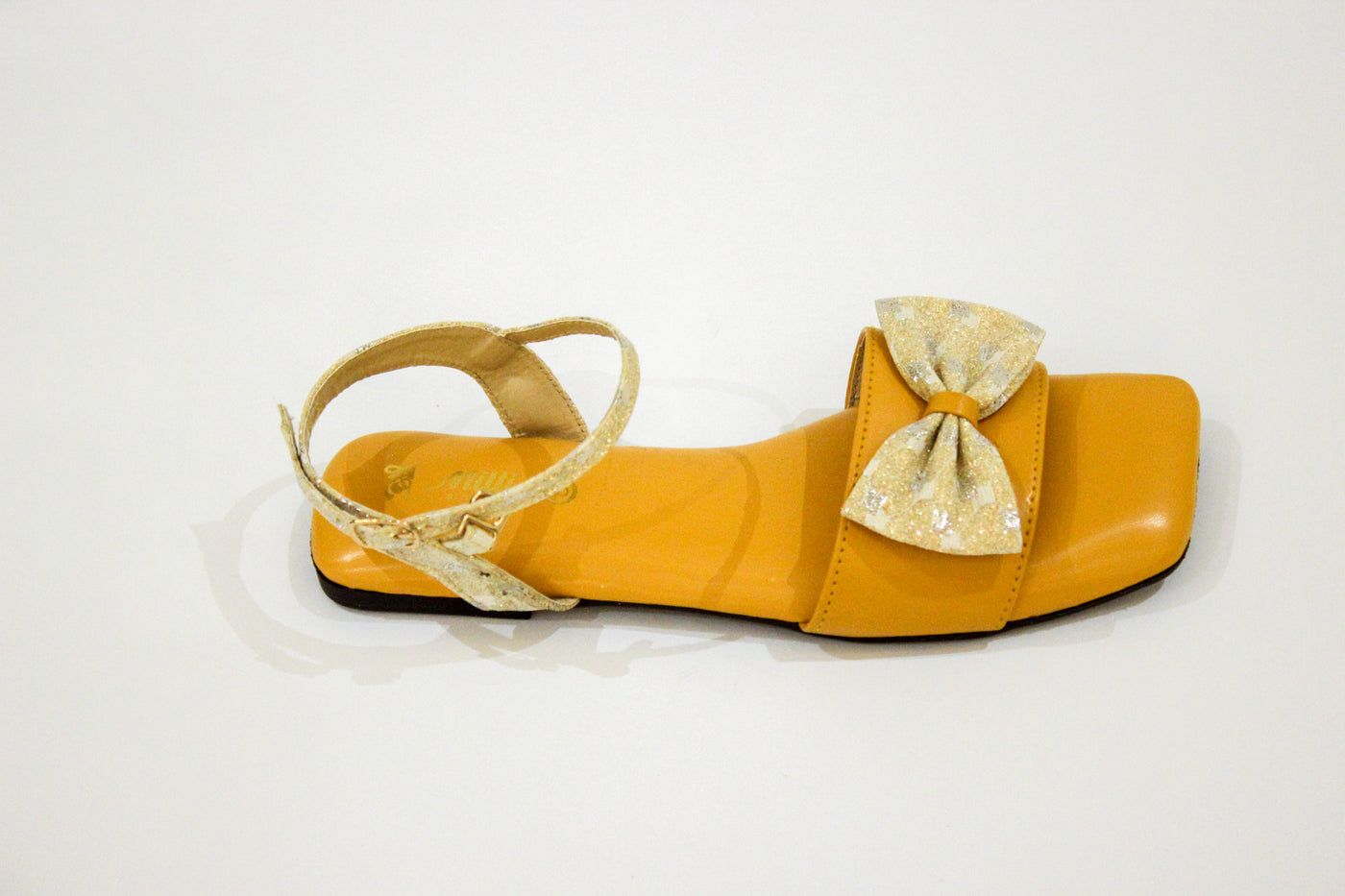 Yellow Fancy Flat Sandal-3543