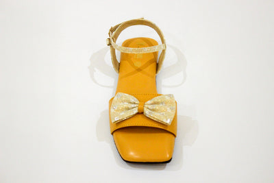 Yellow Fancy Flat Sandal-3543