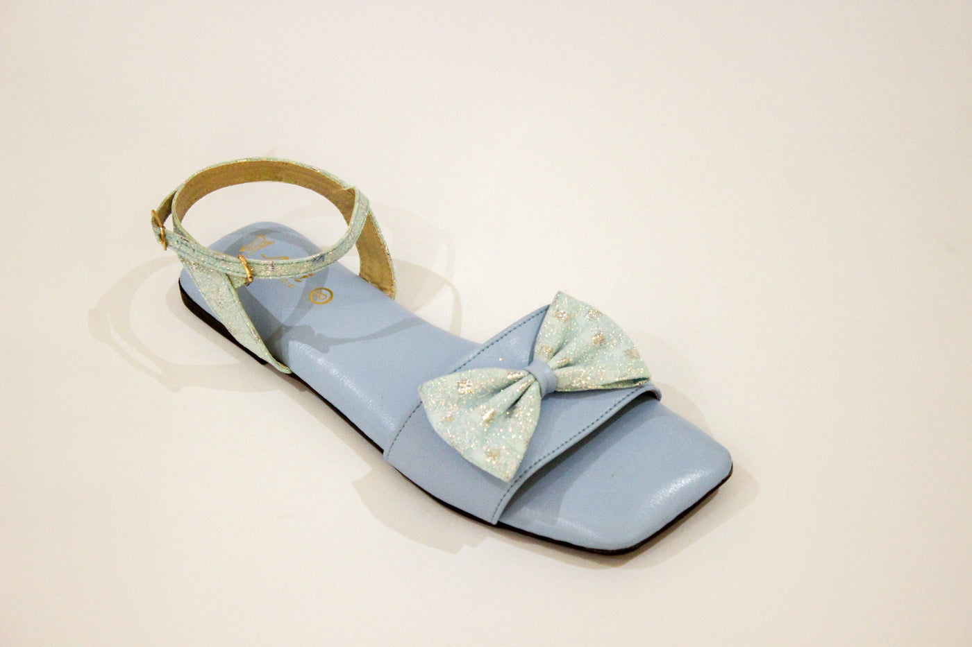 Sky Blue Fancy Flat Sandal-3543