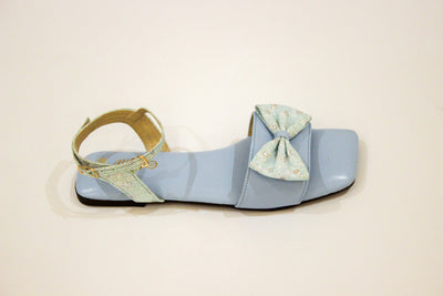 Sky Blue Fancy Flat Sandal-3543