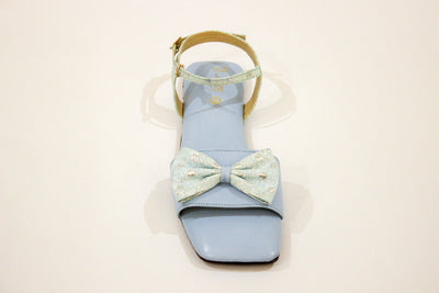 Sky Blue Fancy Flat Sandal-3543