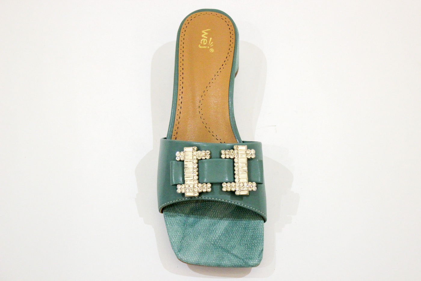 Green Fancy Circle Heel Slipper-12108